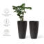 Boynton 24 Inch Tall Planters, Tree Planters with Shelf Insert, Morden Large Round Plant Pots Containers for Indoor/Outdoor Use-2089657992-2089657991