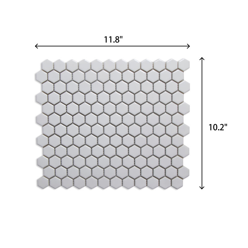 Carreau de mosaïque en porcelaine pour mur et plancher 1 "x 1" Value Series, Blanc
