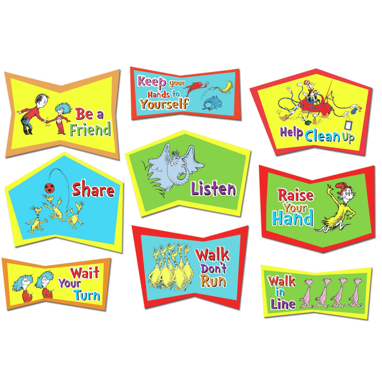 Dr. Seuss themed student tags for behavior chart (picture on