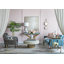 Lampe de table en verre avec abat-jour en lin