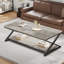 Table basse de 119 cm avec rangement, design à 2 niveaux, plateau en chêne noir et structure en métal de style industriel-1629985801-1640061809