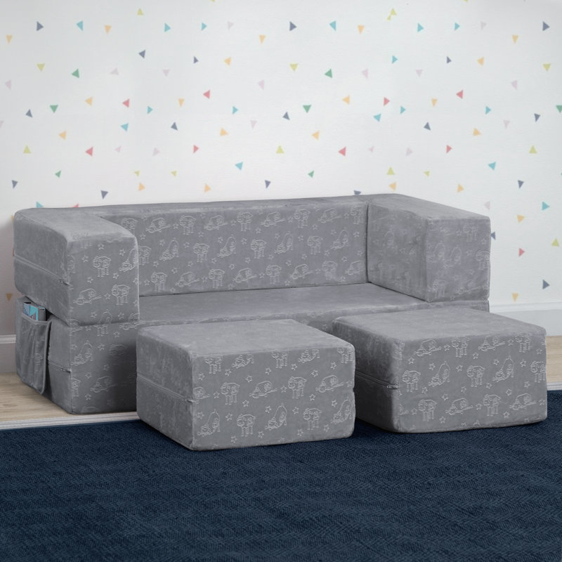 Serta Perfect Sleeper Convertible Sofa and Play Set, Gray