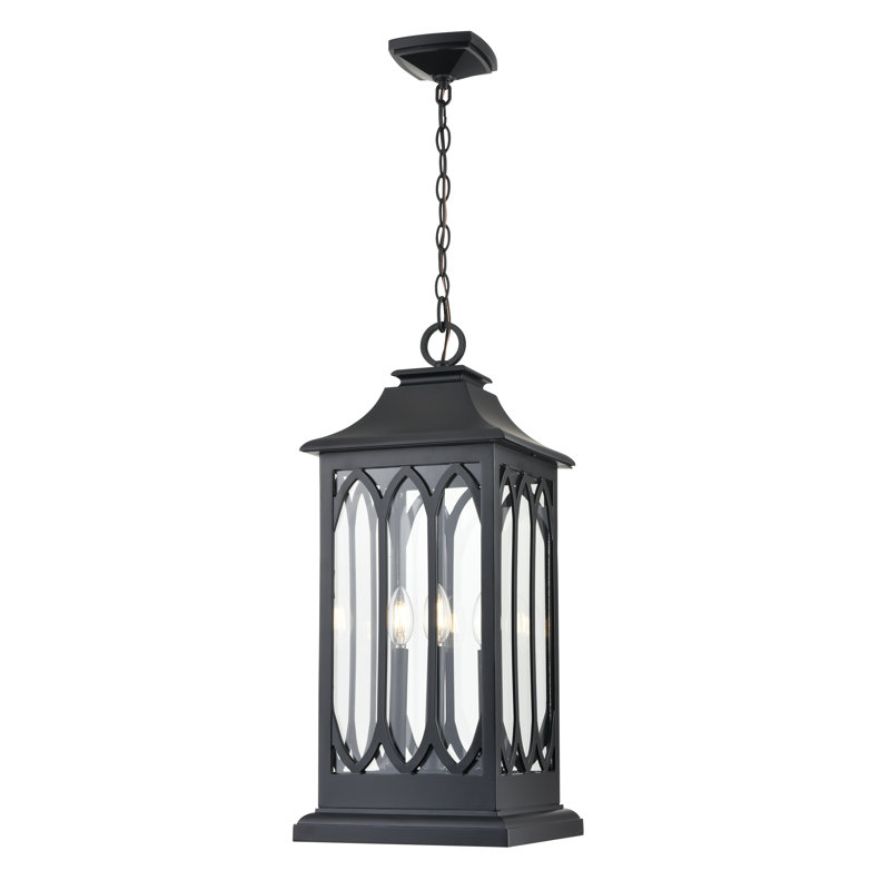 Birch Lane Edan 3 Light Outdoor Hanging Lantern in Powder Coated Black