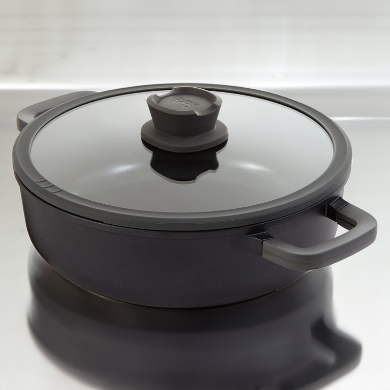 BergHOFF Leo Stone+ Nonstick 11" Sauté Pan with Lid 2-handle Recycled, 5qt