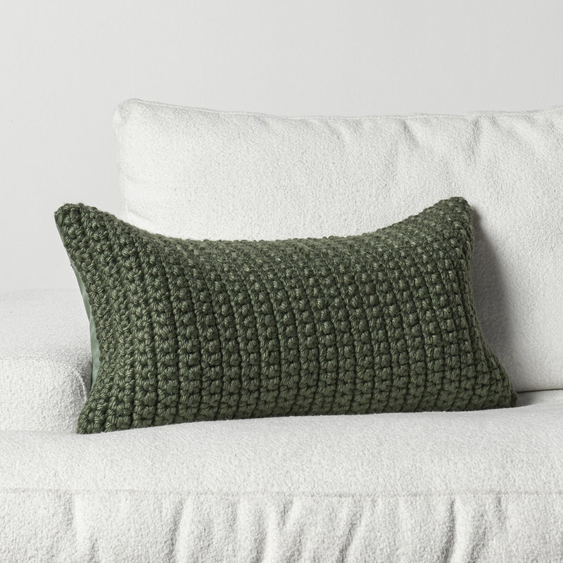 Prism Polyester Indoor/Outdoor Pillow Cover & Insert, Rectangular, 14"H x 26"W, Green