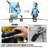Foldable Pet Stroller, 3 Wheels Folding Carrier Jogger Stroller for Dogs Cats with Canopy and Basket-111302525