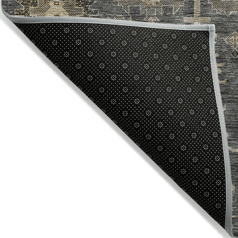 Tapis oriental intérieur / extérieur lavable Myda, Rectangle 5 pi x 7 pi 6 po