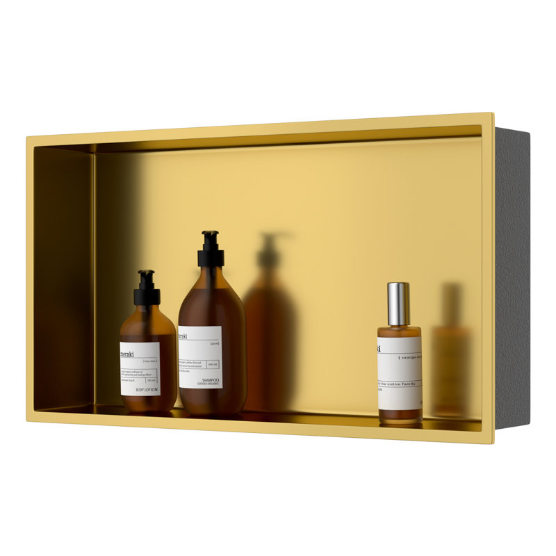 Niche de douche en acier inoxydable 24 po x 12 po Niche de salle de bain Niche de savon mural Organisateur de décoration rectangulaire pour le rangement horizontal
