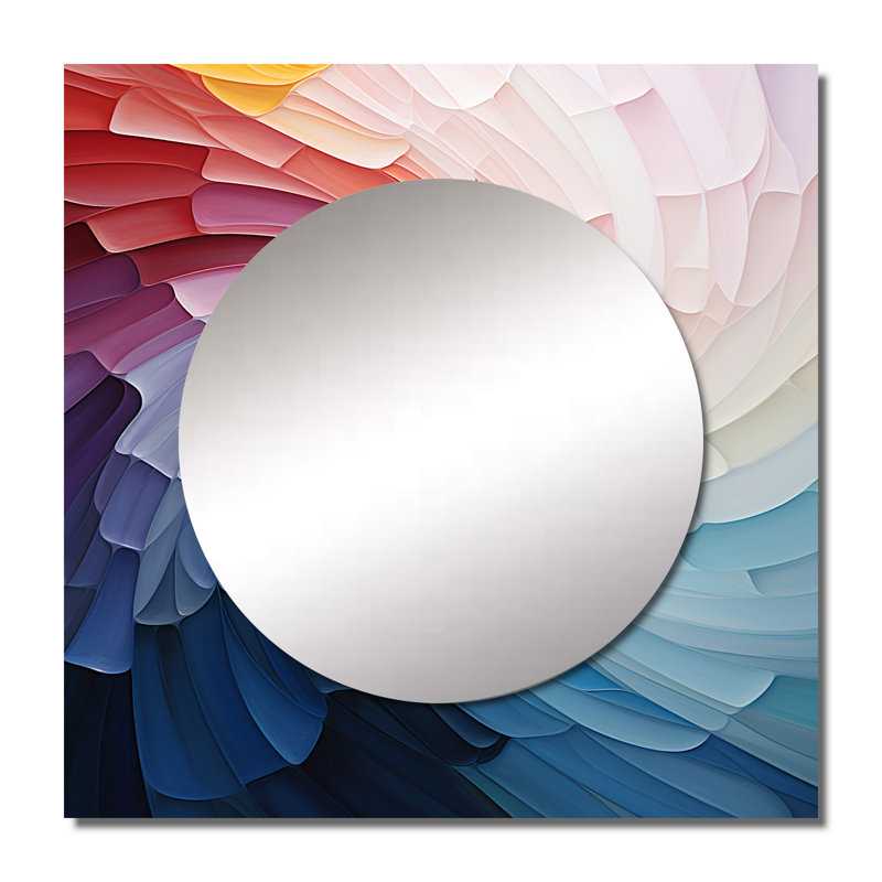 Izidor - Rainbow Square Living Room Wall Mirror Art, 29" x 29"
