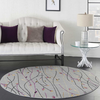 Aratrika Floral Gray Area Rug
