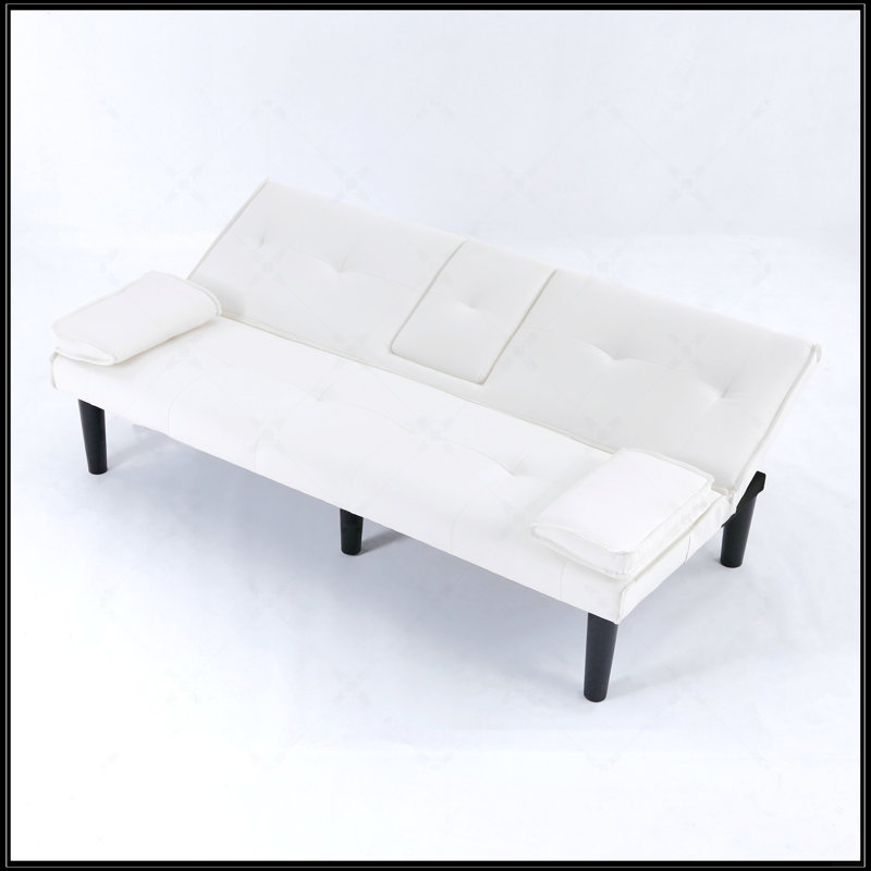 Canapé-lit 67 po en PVC multifonctionnel, Blanc