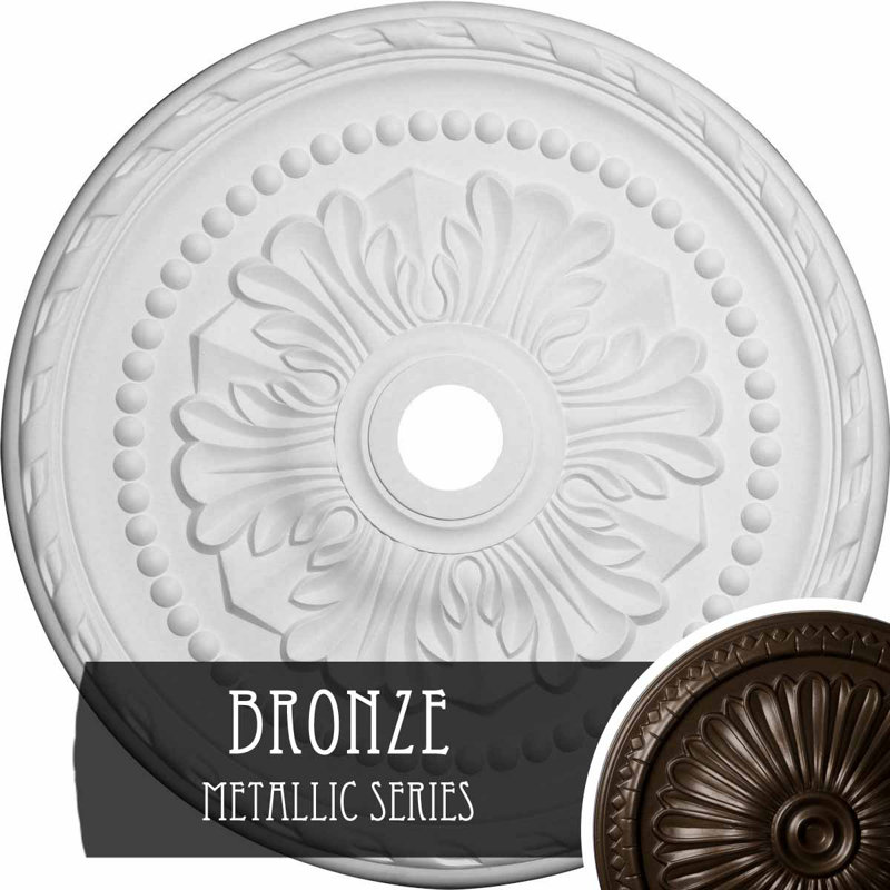 Médaillon de plafond Palmetto de 31 1/2 po x P 3 5/8 po x P 1 3/4 po (convient aux auvents jusqu'à 7 5/8 po), Bronze