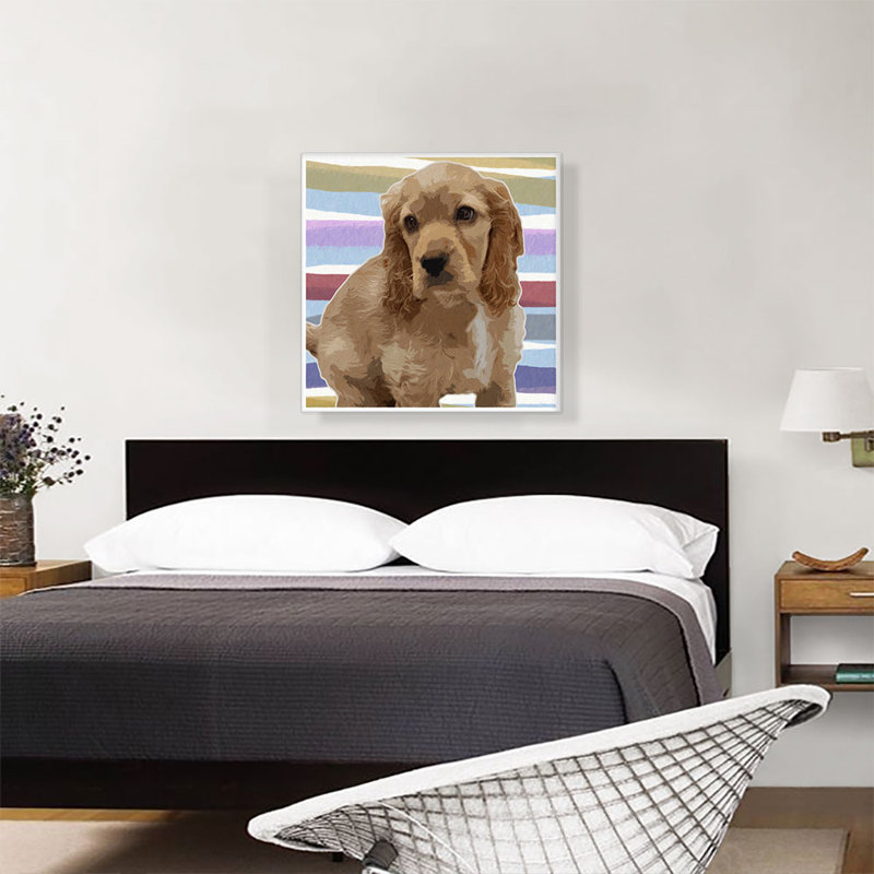 American Cocker Spaniel Dog Breed - reproduction d'art sur toile tendue, H 26 po x l 26 po x P 1,5 po