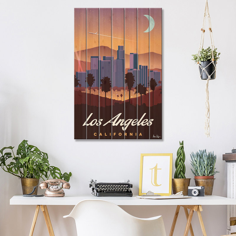 Los Angeles par IdeaStorm Studios - impression encadrée, H 40 po x l 26 po x P 1,5 po, Toile tendue