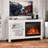 RWFLAME 48" 5100 BTU Electric Fireplace TV Stand, Fits TVs up to 60", Quiet, 4 Flame & 12 LED Bed Colors, Timer & Remote