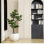 Faux pin artificiel 65 "| Pin artificiel artificiel Real Touch dans un pot de fleurs en pierre noire / bronze
