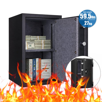 Tigerking 1.8 Cu. ft. Large Steel Fireproof Safe Box with Digital Keypad and Keys for Home Office Business