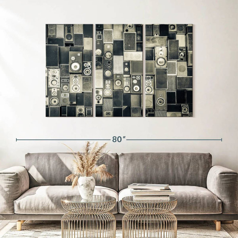Reproduction d'art sur toile monochrome, H 36 po x l 57 po x P 1,25 po