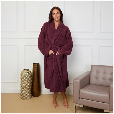 100% Cotton Mid-Calf Bathrobe with Pockets