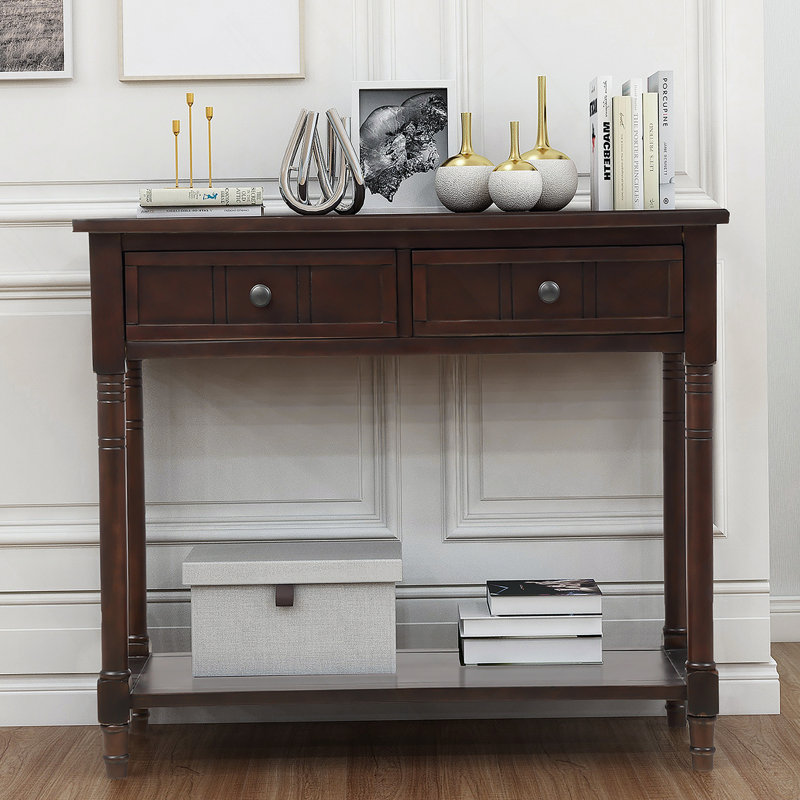 Console Daisy Series avec deux tiroirs et une tablette inférieure (espresso), Espresso