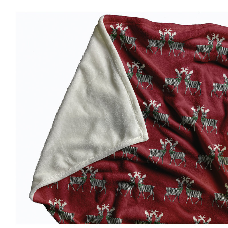 Jeté Merry Deer, L 30 po x L 39,75 po, Rouge