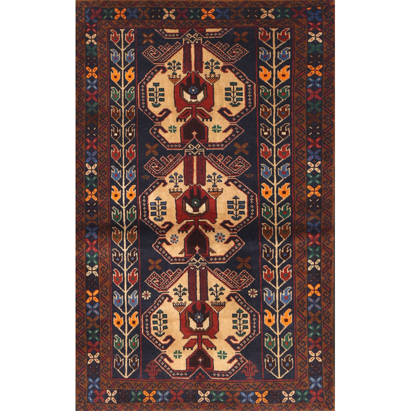 Tapis rouge / brun / beige Southwestern, Rectangle 5 pi x 7 pi