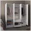 Armoire à six portes Mitu, sept tablettes intérieures, un tiroir, tringle blanche