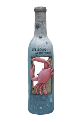 Bouteille décorative en résine 14 po bleu / rose Bryer