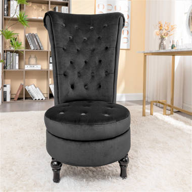 HOMCOM 45 Tufted High Back Velvet Accent Chair Living Room Soft