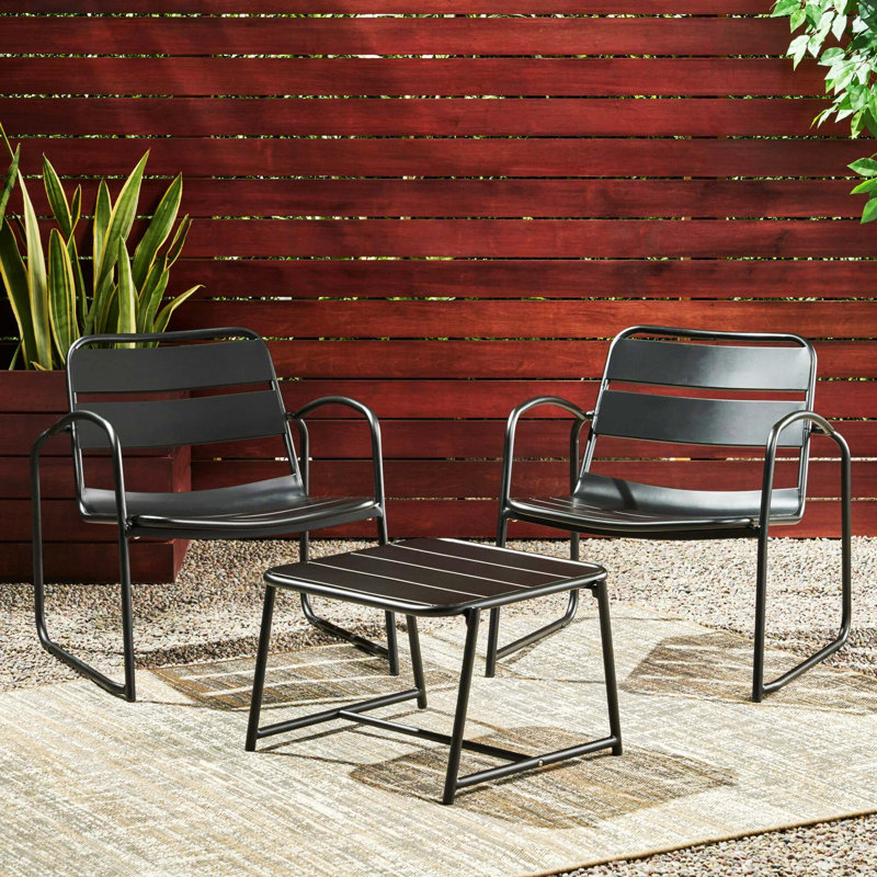 Conrad 3-Piece Chat Set, Matte Black