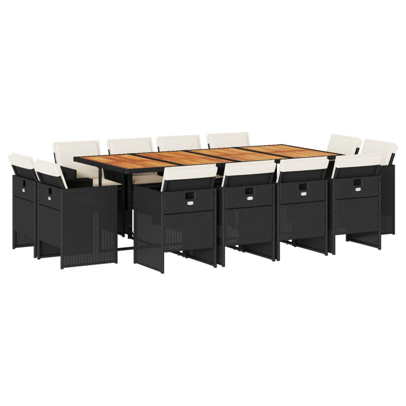  Patio Dining Set Set Of 12 Black And Brown, Cream White, Black