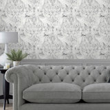 Laura Ashley Tregaron Silver Removable Wallpaper