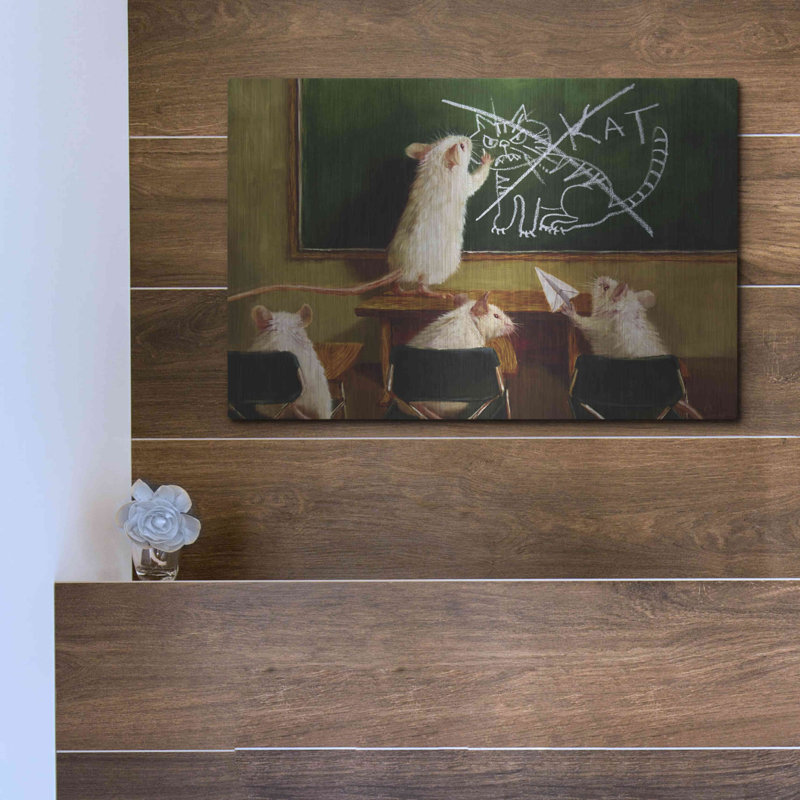 " When The Cat Is Away " by Lucia Heffernan Painting Print, 12" H x 16" W x 0.13" D