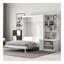 Lit escamotable double avec plusieurs tablettes de rangement et une armoire, blanc