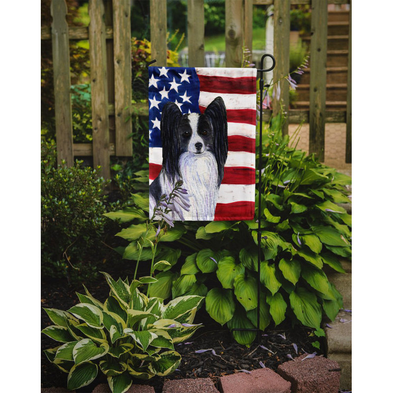 2 côtés en polyester de 2 côtés american drapeau de jardin, Parti noir