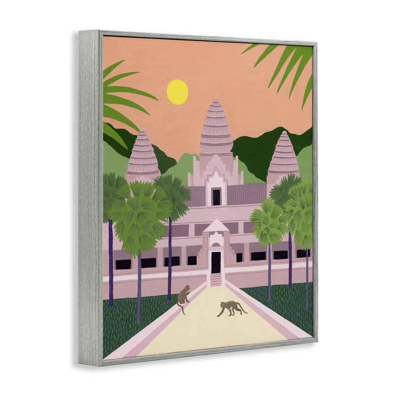 Angkor Wat, estampe numérique encadrée, design par Courtney Haley, H 30 po x l 24 po, Estampe numérique Farmhouse