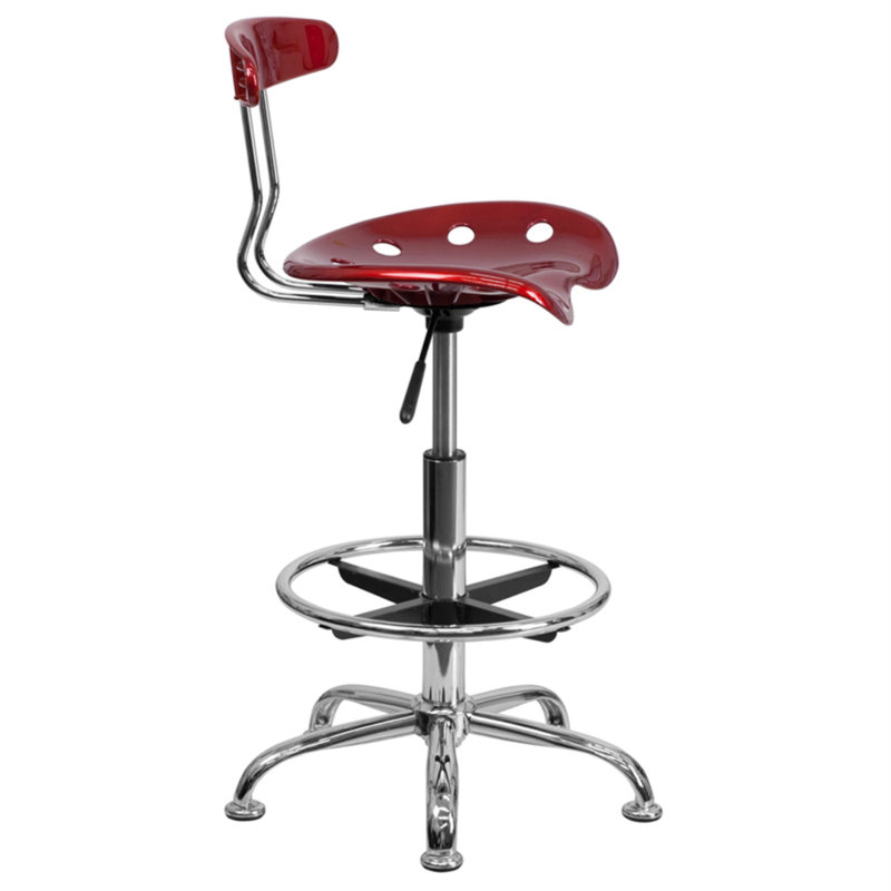 Tabouret de dessinateur Monroe, Vin rouge