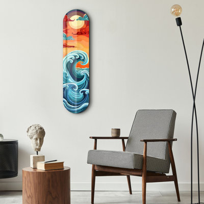 Elegant Decorative Tempered Glass Painting, 7.9 x 31.5 inches | 100% Tempered Glass (Thickness: 0.16 inches) | UV Printed Design, Perfect for Home Décor & Wall Art, Durable and Stylish Addition to Any Room
