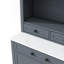 Buffet décoratif, garde-manger moderne haut, grande huche de cuisine autoportante avec plateau en faux marbre, armoire avec tablette réglable-109128387