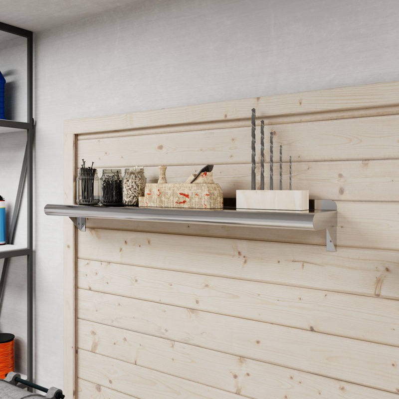36" Wide Stainless Steel Wall Shelf with Brackets