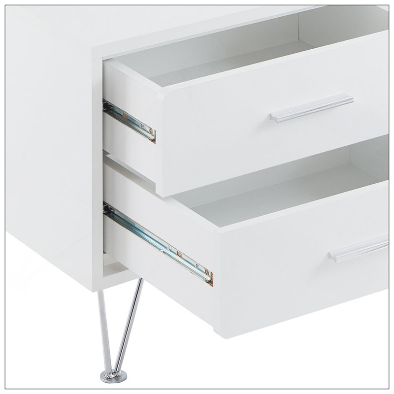 Deoss White Finish Accent Table, White