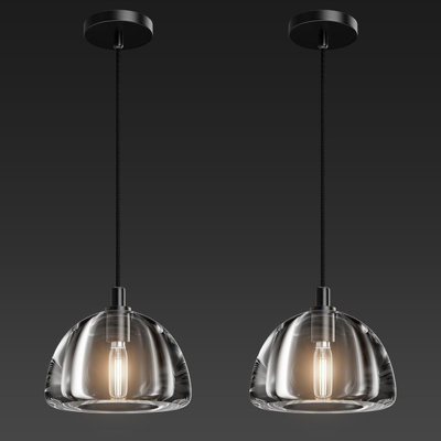 Luminaire suspendu en cristal 2PCS