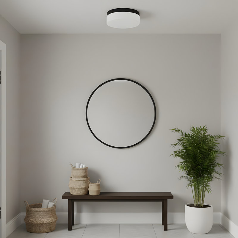 1 PACK LED Flush Mount Ceiling Light Fixture, Modern Kitchen Recessed Ceiling Lamp 24W 12 Inch Closet Round Surface for Bathroom Laundry Bedroom Hallway
