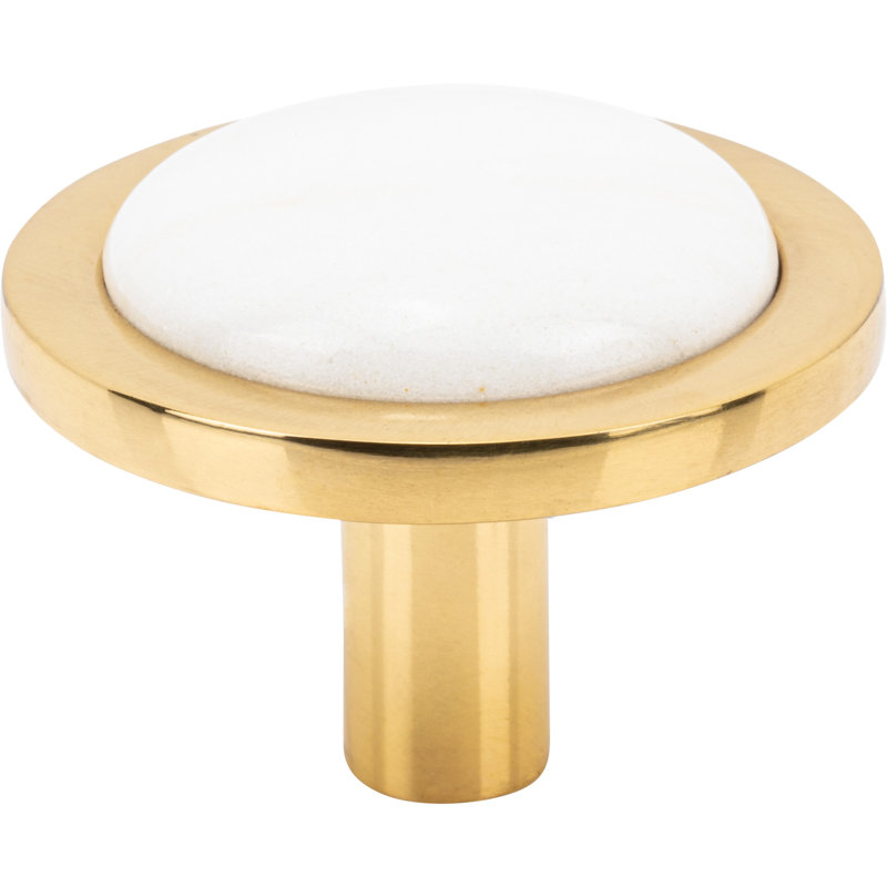 Firesky Diameter Knob, Polished Brass, Calacatta Gold
