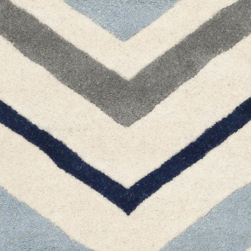 Teresita Hand Tufted Wool Chevron Rug, Square 5'