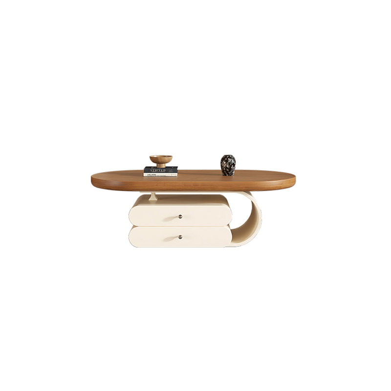 Table basse American Style Creative, Crème, crème, H 16,54 po x l 43,31 po x P 27,56 po