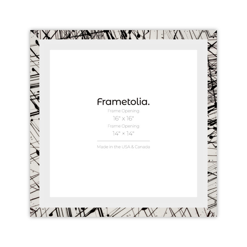 Cadre mural Frametolia Metro Fade Splash, 16 po x 16 po, 14 po x 14 po, Blanc/Noir