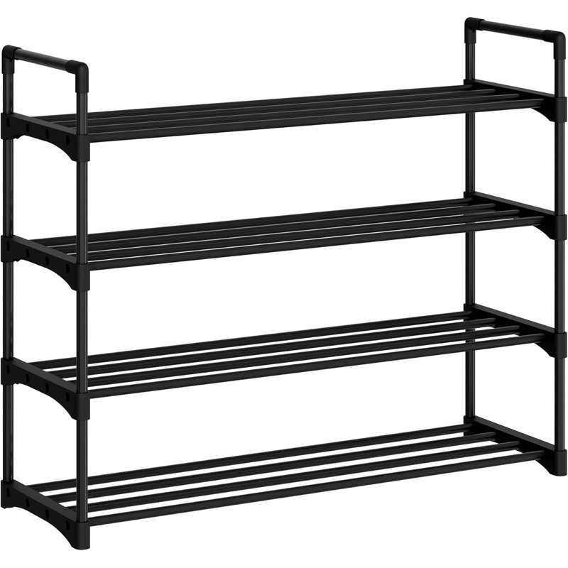 Range-chaussures à 10 niveaux, organisateur de rangement pour chaussures mince avec structure en métal et tablettes en tissu non tissé, conception réglable pour le vestibule, chambre à coucher
