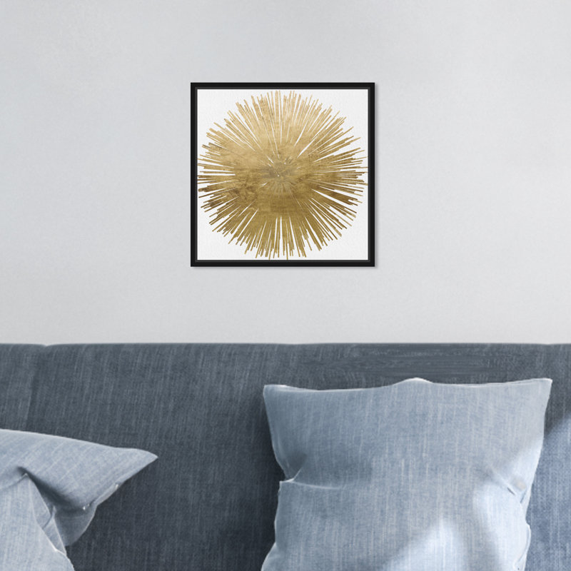 Sunburst Adore - impression, Toile avec cadre doré, H 16 po x l 16 po, Noir