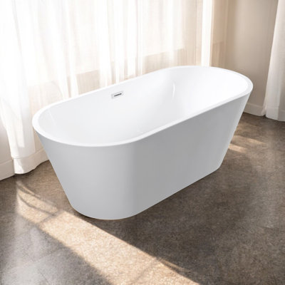 67" x 29.5" Freestanding Soaking Acrylic Bathtub